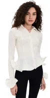 Msgm Cardigan With Flutter Detail White