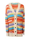 Msgm Cardigan In Multi In Neutral