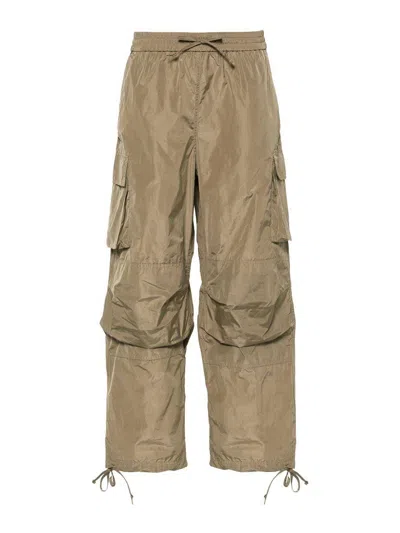 Msgm Cargo Casual Trousers In Green