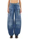 Msgm Women's Cargo Jeans In Denim