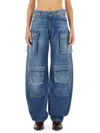 Msgm Women's Cargo Jeans In Navy