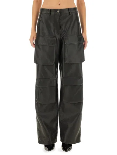 Msgm Regular Fit Cargo Pants For Women In Black