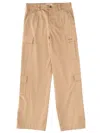 Msgm Oversized Cargo Trousers Featuring Pockets In Neutral
