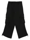 Msgm Cargo-pocket Drawstring Trousers In Black