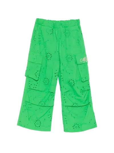 Msgm Cargo-pocket Trousers In Green