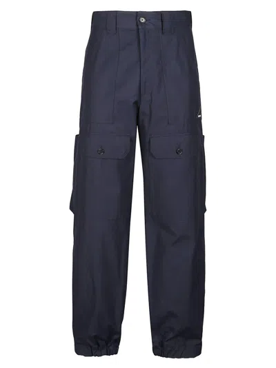 Msgm Cargo Tapered Trousers In Navy