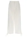 Msgm White Trousers With Drawstring At Bottom