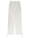Msgm White Trousers With Drawstring At Bottom