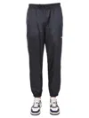 Msgm Casual Black Jogging Pants With Elastic Waistband And Side Logo In Black