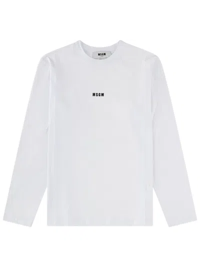 Msgm Casual Cotton T-shirt For Women In White