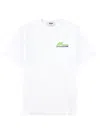 Msgm White Logo Crew Neck T-shirt In White