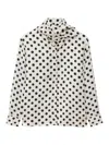 Msgm Polka Dot-print Gathered-detail Shirt In White
