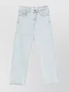 Msgm Light Wash Straight-leg Denim Pants With Classic Five-pocket Styling In Blue
