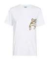 Msgm Cat-embellished Cotton T-shirt In White