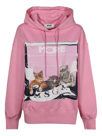 MSGM CAT-PRINT HOODIE