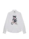 Msgm Cat-print Shirt In White