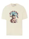 Msgm Cat-print Short-sleeve T-shirt In Neutral