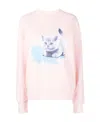Msgm Cat-print Sweatshirt In Pink