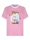 Msgm "sailor Kitten" Print T-shirt In Pink