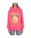Msgm Cat Printed Drawstring Hoodie In Pink