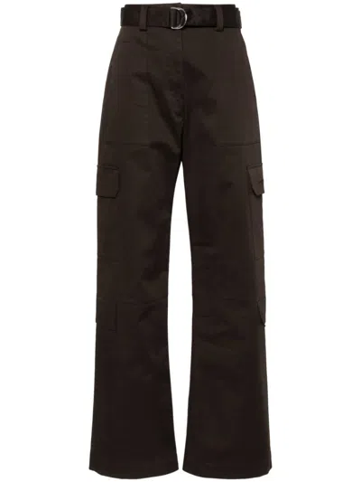Msgm High-waist Straight Cargo Pants In Brown