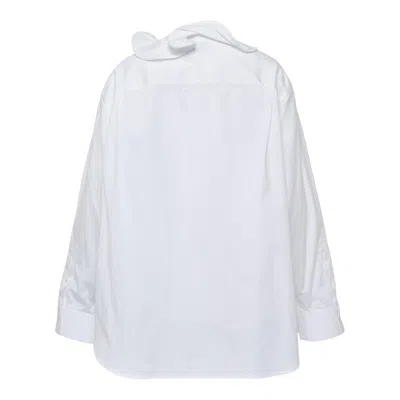 Msgm Center Ruffle Detailed Blouse In White