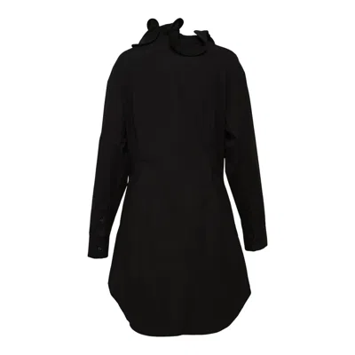 Msgm Center Ruffle Detailed Dress In Black