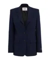 Msgm Central-fastening Blazer Jacket In Blue