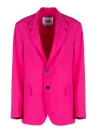 Msgm Light Wool 2 Button Jacket In Multicolour
