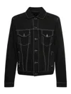 Msgm Man Denim Outerwear Black Size 40 Cotton In Negro