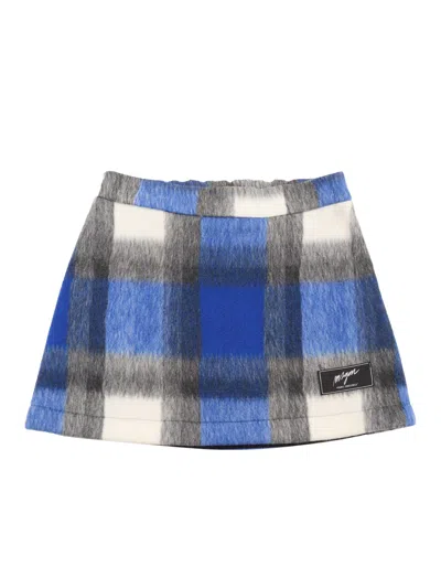 MSGM CHECK CLOTH MINI SKIRT GIRL ROYAL