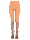 Msgm Orange Polyester Shorts In Orange