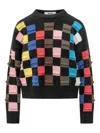 Msgm Check-pattern Sweater In Multi