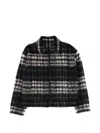 Msgm Check-pattern Zip-up Jacket In Black