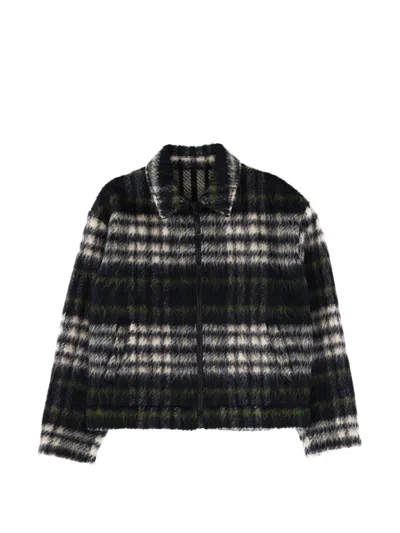 MSGM CHECK-PATTERN ZIP-UP JACKET