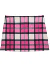 Msgm Check-print Mini Skirt In Pink