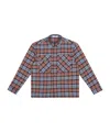 Msgm Check-print Shirt In Gray