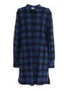 MSGM CHECK SHIRT DRESS GIRL ROYAL