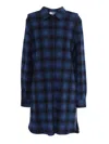 MSGM CHECK SHIRT DRESS GIRL ROYAL