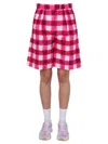 Msgm "check" Shorts In Purple