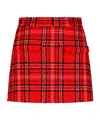 Msgm Tartan Cotton Blend Tweed Skort In Red
