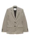 Msgm Checked Blazer In Neutral