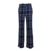 MSGM MSGM CHECKED FRINGED EDGE TROUSERS