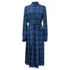 Msgm Checked Midi Dress In Multicolor Polyester In Multi