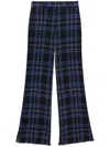 Msgm Checked-panel Cotton Trousers In Black
