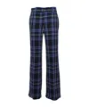 Msgm Checked-panel Cotton Trousers In Black