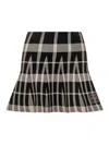Msgm Checked Pleated Mini Skirt Clothing In Black
