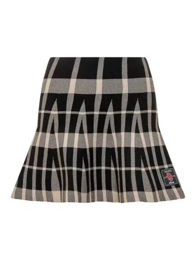 MSGM CHECKED PLEATED MINI SKIRT