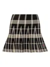 Msgm Checked Pleated Mini Skirt Clothing In Black