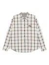 Msgm Plaid Shirt In Brown